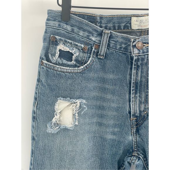 American Eagle Outfitters Jeans Men 30 x 29 Bootcut Distressed Blue Y2K‎ - Picture 5 of 14